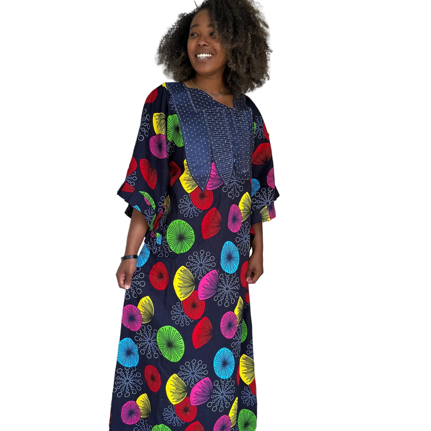 African Print Ankara Unique Embroidered Kaftan Dress