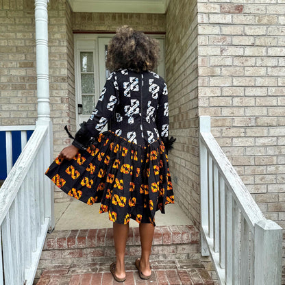 African Prints Ankara 2 Tones Afro Jemima Fit and Flare