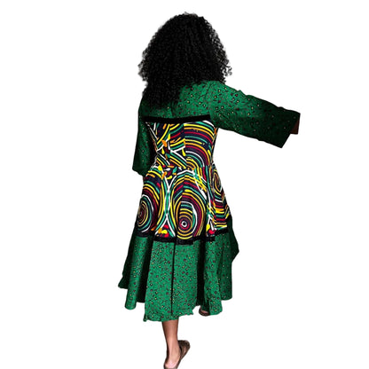 African Prints Ankara Afro Tallia Front Zip Flare Dress