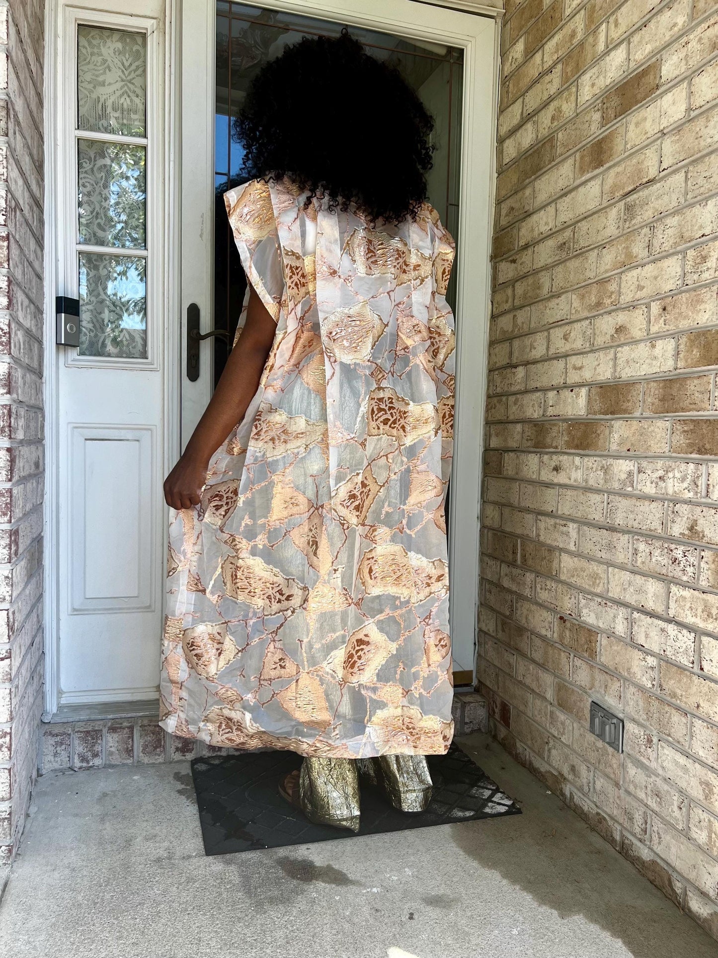 African Luxuy Jaquard Brocade Beaded 2p Pant Set