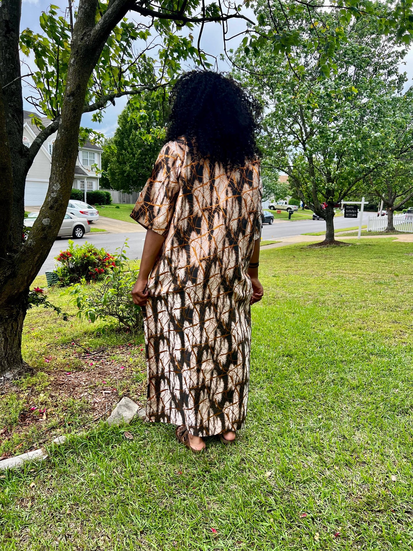 African Unique Rich Aunty Black Damask Brocade Boubou/Maxi Dress Afro American Outfits