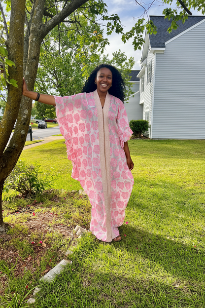 Unique African Jacquard Brocade  Beaded Afro Phoebe Kaftan/Bubu Dress with Inner Wear