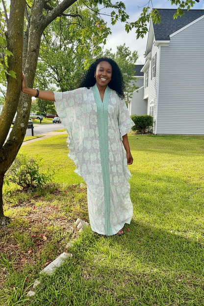 Unique African Jacquard Brocade  Beaded Afro Phoebe Kaftan/Bubu Dress with Inner Wear