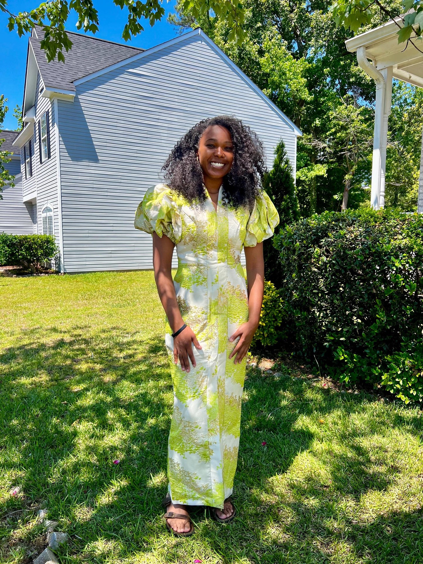 Elegant Damask Brocade fitted Afro Talia Dress