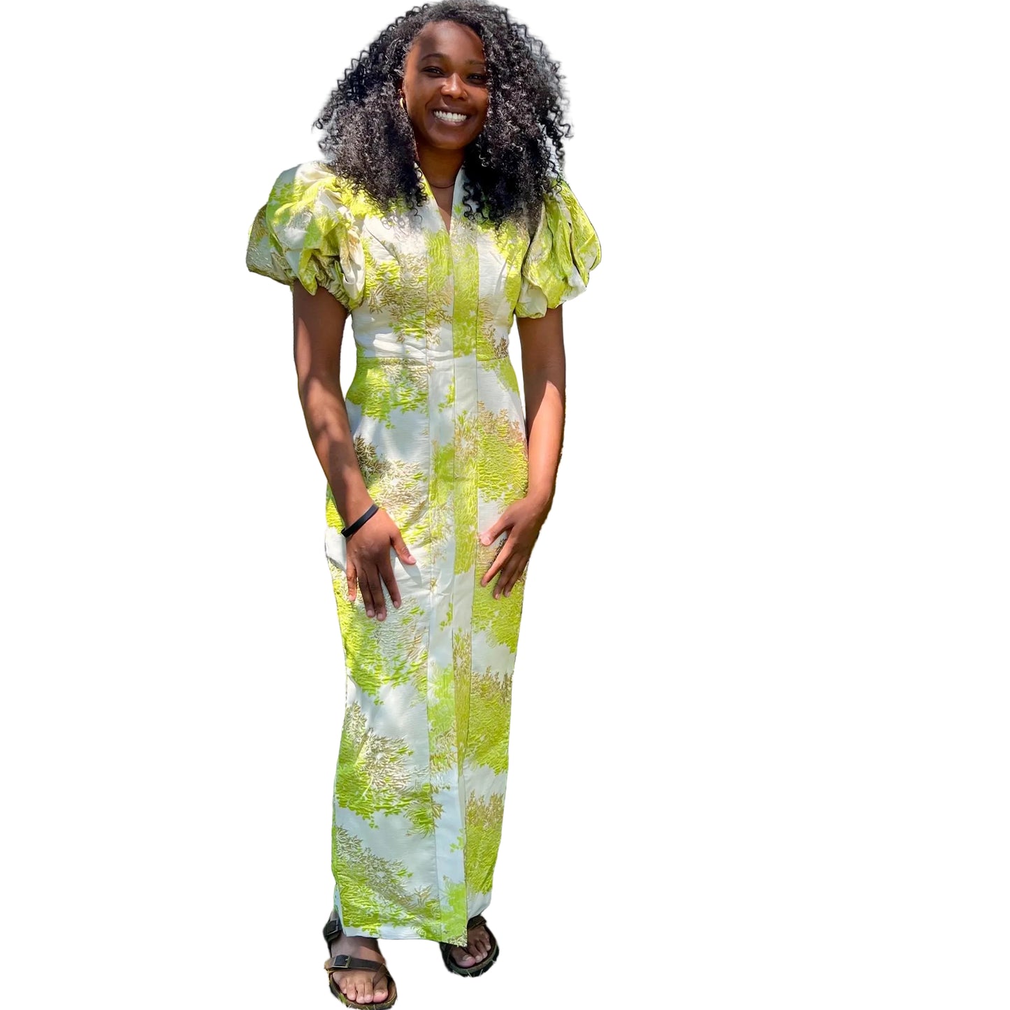 Elegant Damask Brocade fitted Afro Talia Dress