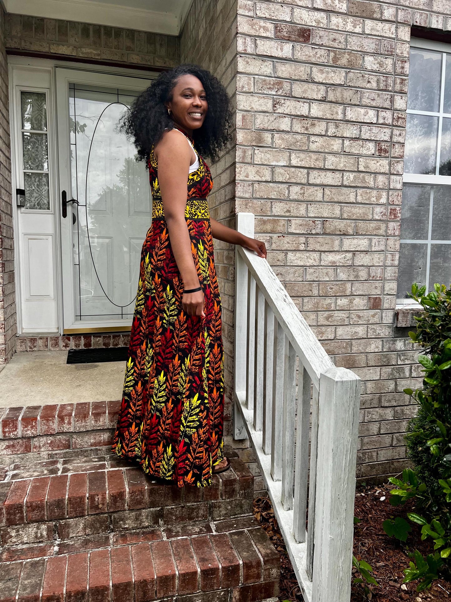 African Ankara Print Afro Eunice Halter Neck Dress Afro American Outfits