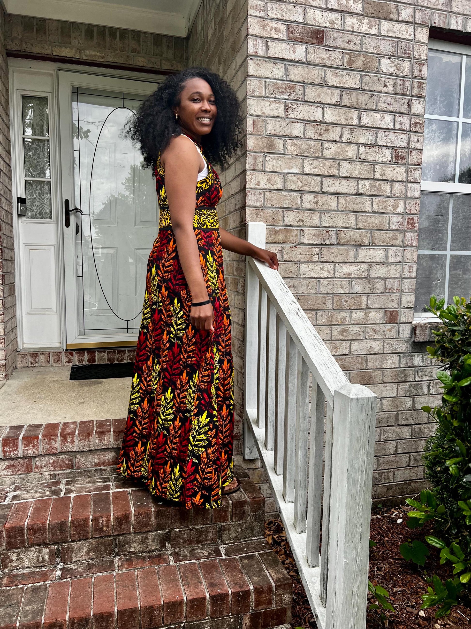 African Ankara Print Afro Eunice Halter Neck Dress Afro American Outfits