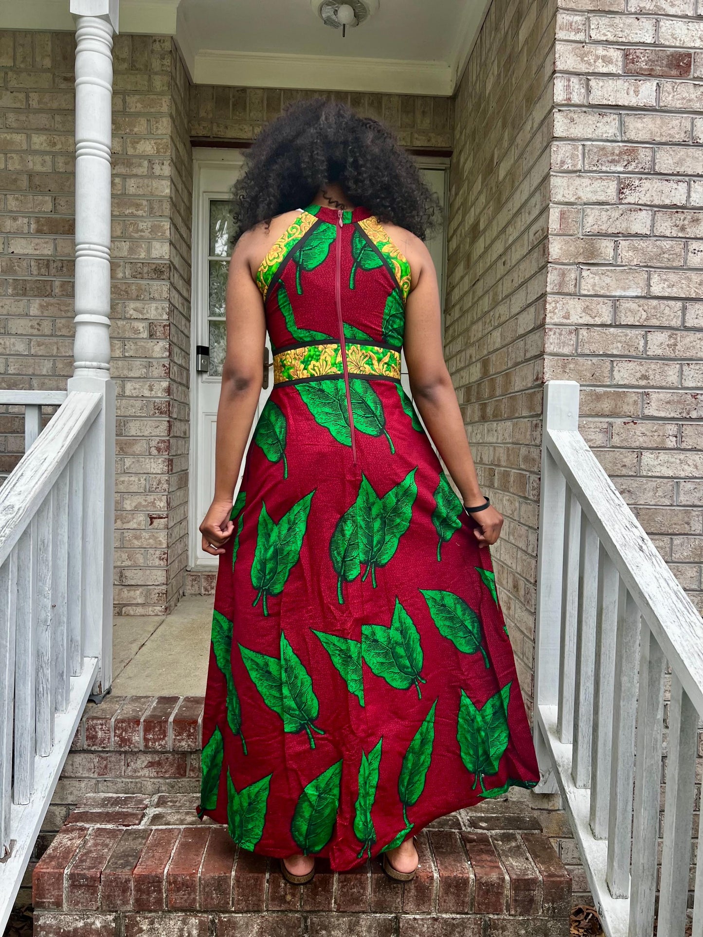 African Ankara Print Afro Eunice Halter Neck Dress Afro American Outfits