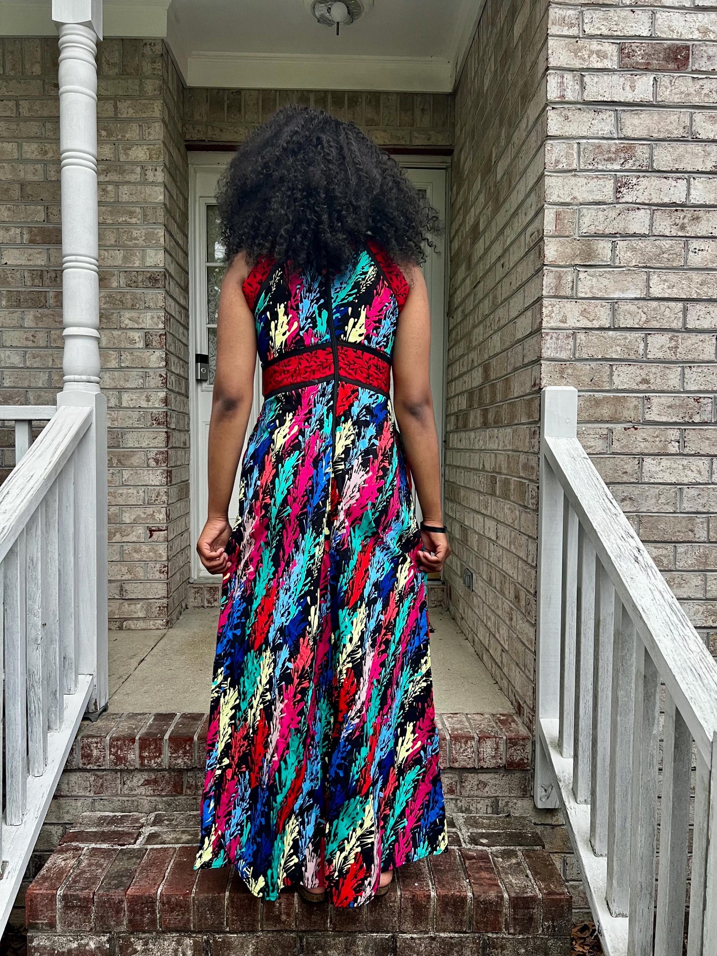 African Ankara Print Afro Eunice Halter Neck Dress Afro American Outfits