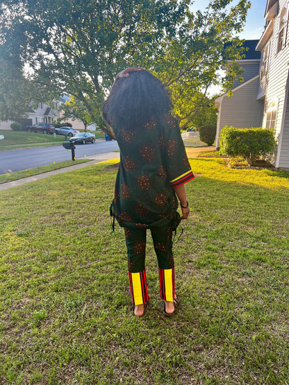 African  Ankara Wax Print  Kimono Pant Set