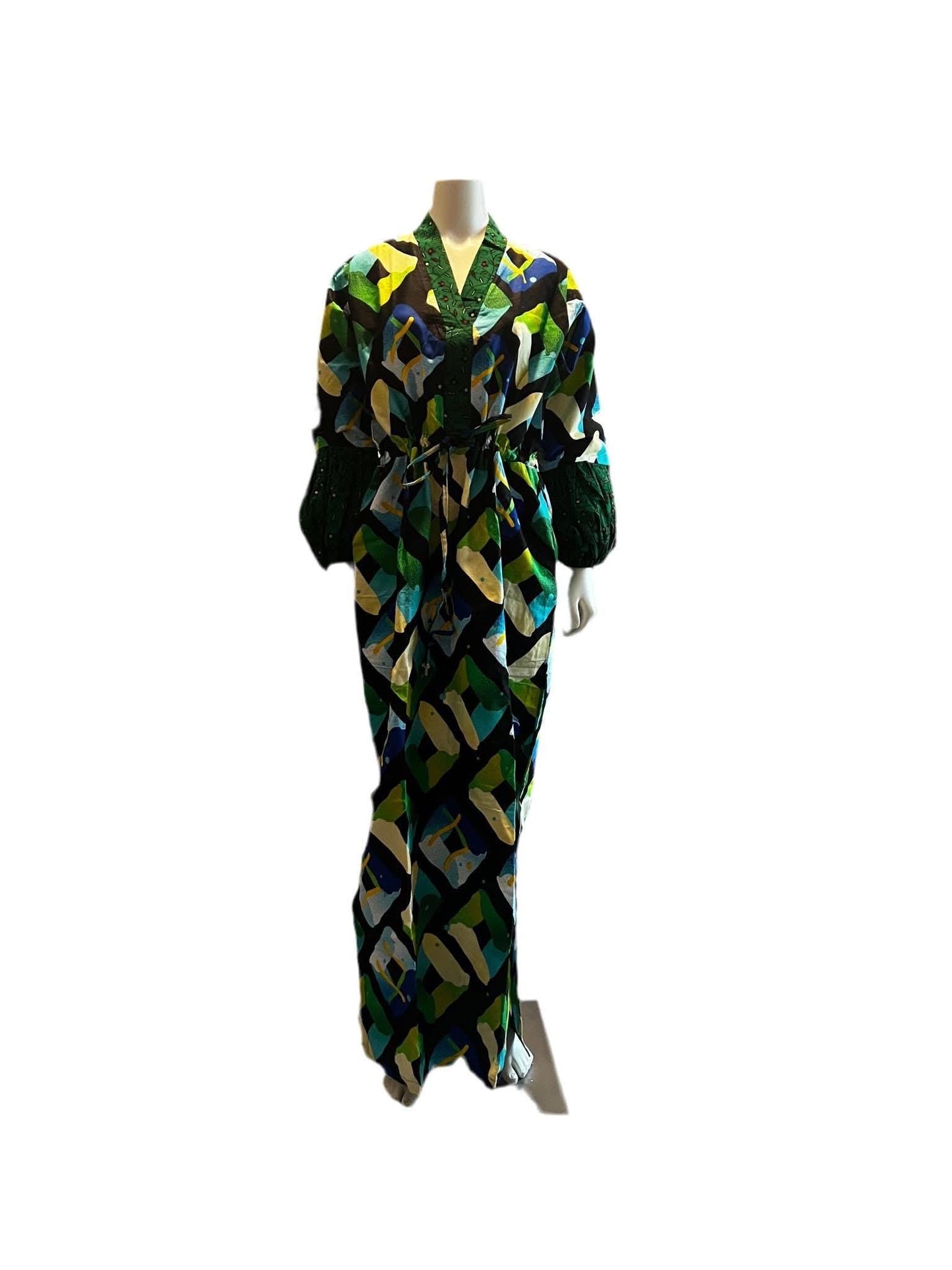 African Print Ankara Tie waist Sisi Eko Dress Afro American Outfits