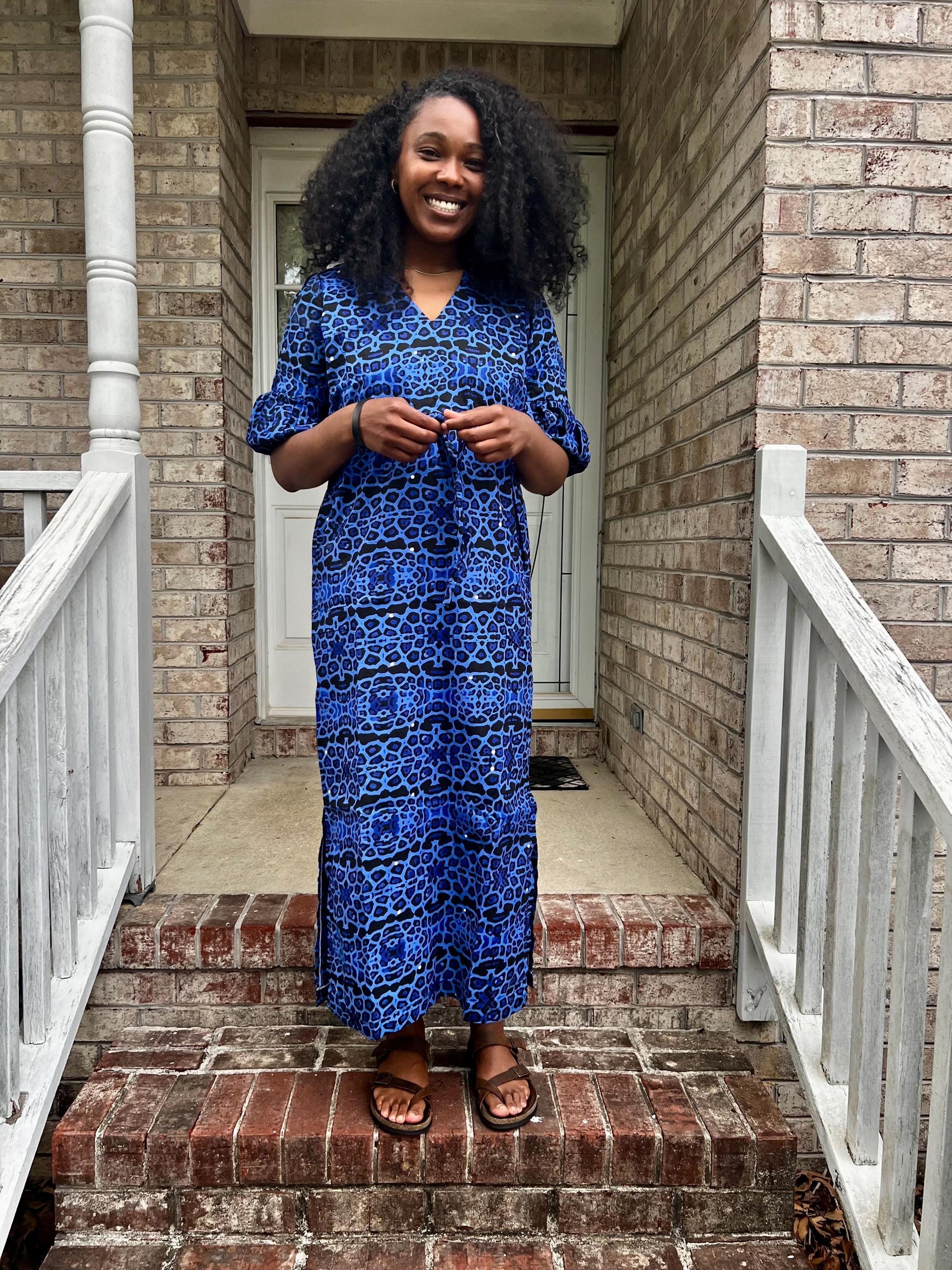 African Wax Print Ankara Tie Waist Sisi Eko Dress Afro American Outfits