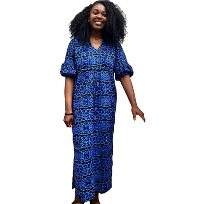 African Wax Print Ankara Tie Waist Sisi Eko Dress Afro American Outfits