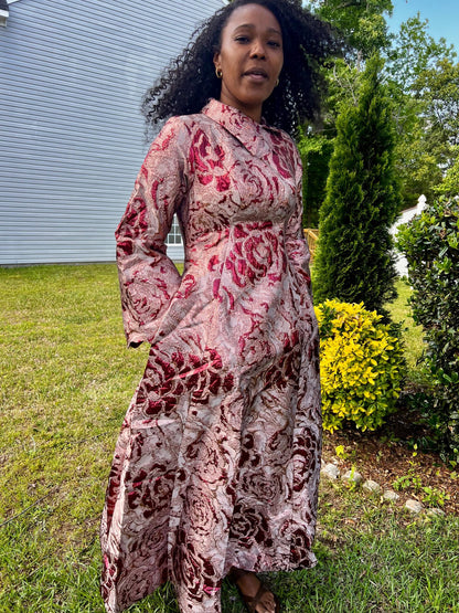 Luxury Damask Brocade  Fitted Dress