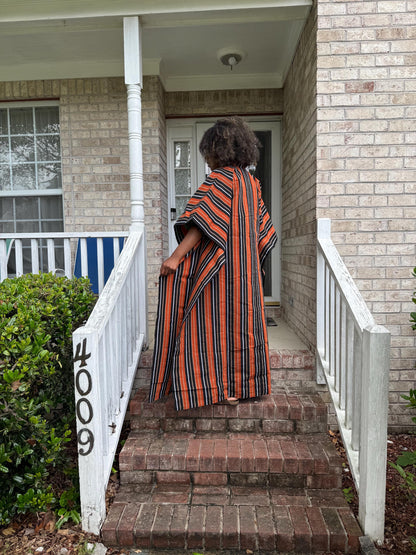 African Traditional Woven Aso-Oke/Kente Kimono Throw Afro American Outfits