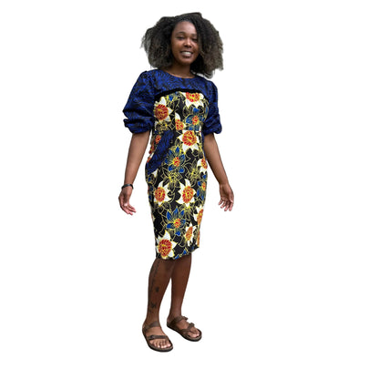 African Floral Print Ankara Dress Afro American Outfits