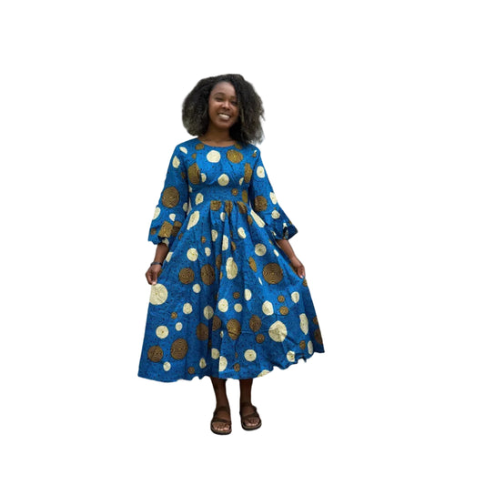 African Prints Ankara Afro Kandake Fit and Flare Dress