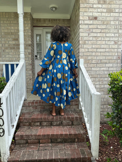 African Prints Ankara Afro Kandake Fit and Flare Long Dress