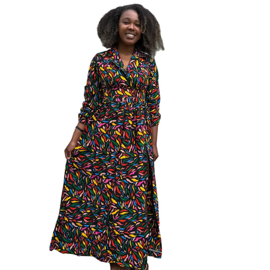 African Print Ankara Long Afro Lagos Dress