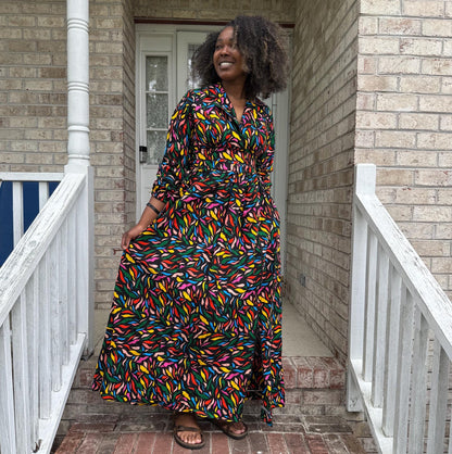 African Print Ankara Long Afro Lagos Dress Afro American Outfits