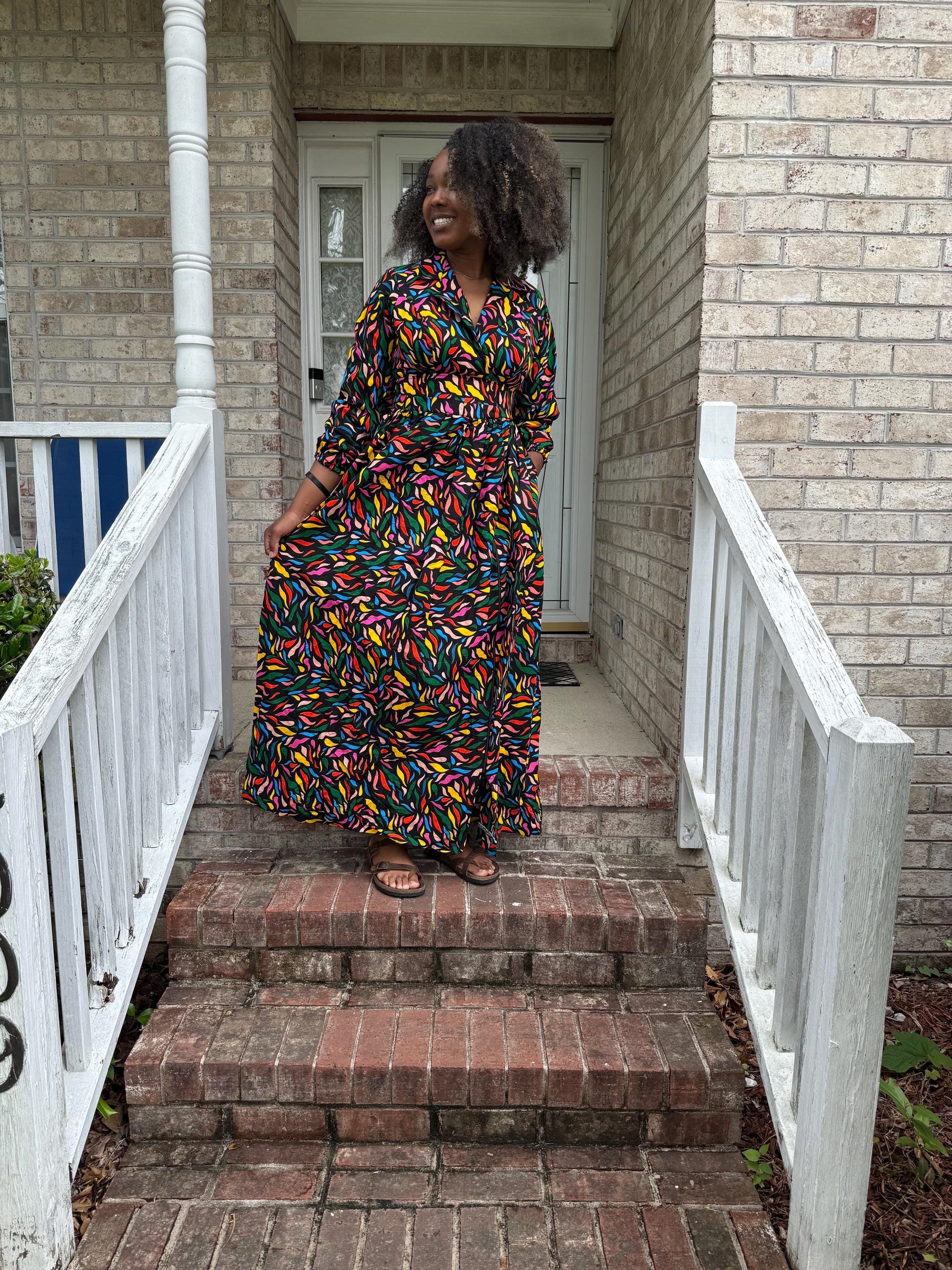 African Print Ankara Long Afro Lagos Dress Afro American Outfits