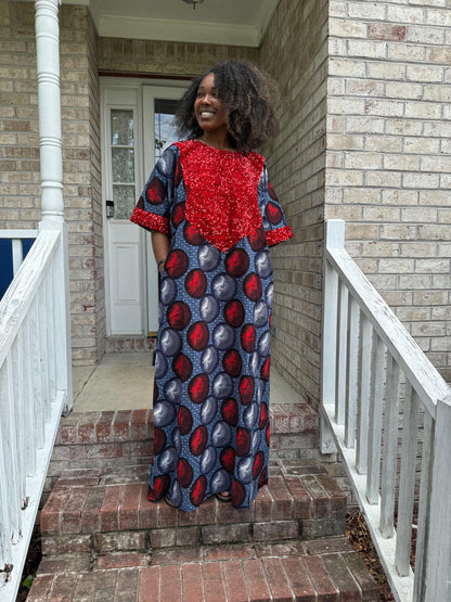 African Ankara Wax Print Unique Freestyle Dress/Kaftan