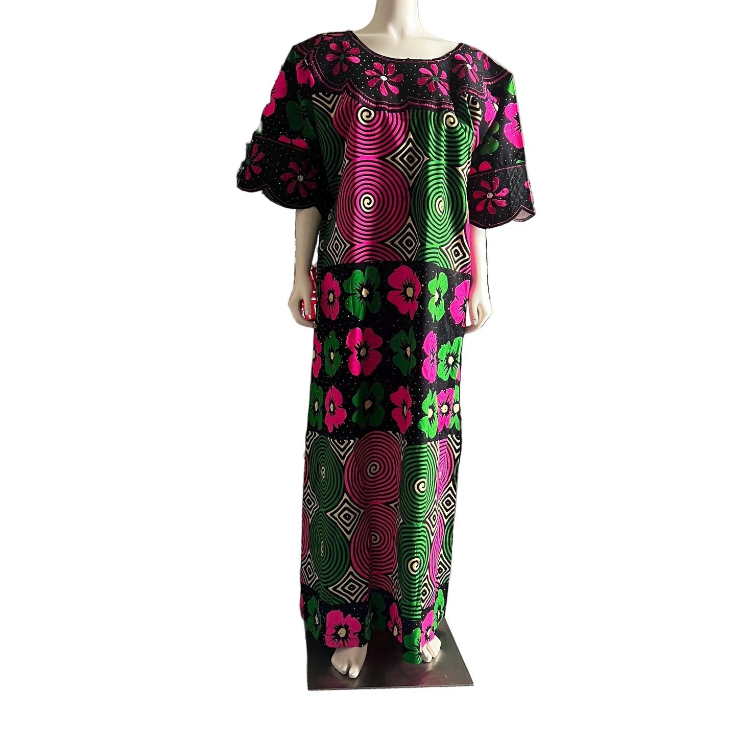 African Print Ankara Unique Embroidered Kaftan Dress