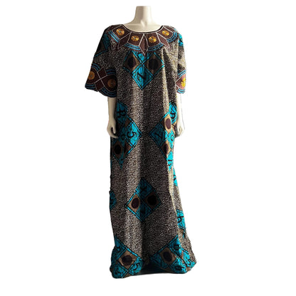 African Print Ankara Unique Embroidered Kaftan Dress