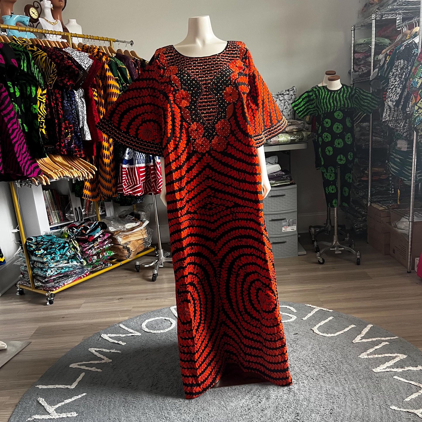 African Print Ankara Unique Embroidered Kaftan Dress