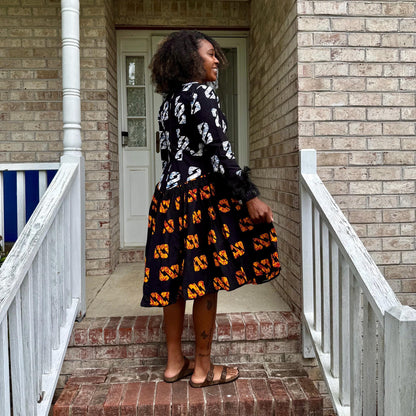 African Prints Ankara 2 Tones Afro Jemima Fit and Flare