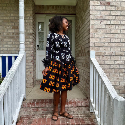 African Prints Ankara 2 Tones Afro Jemima Fit and Flare