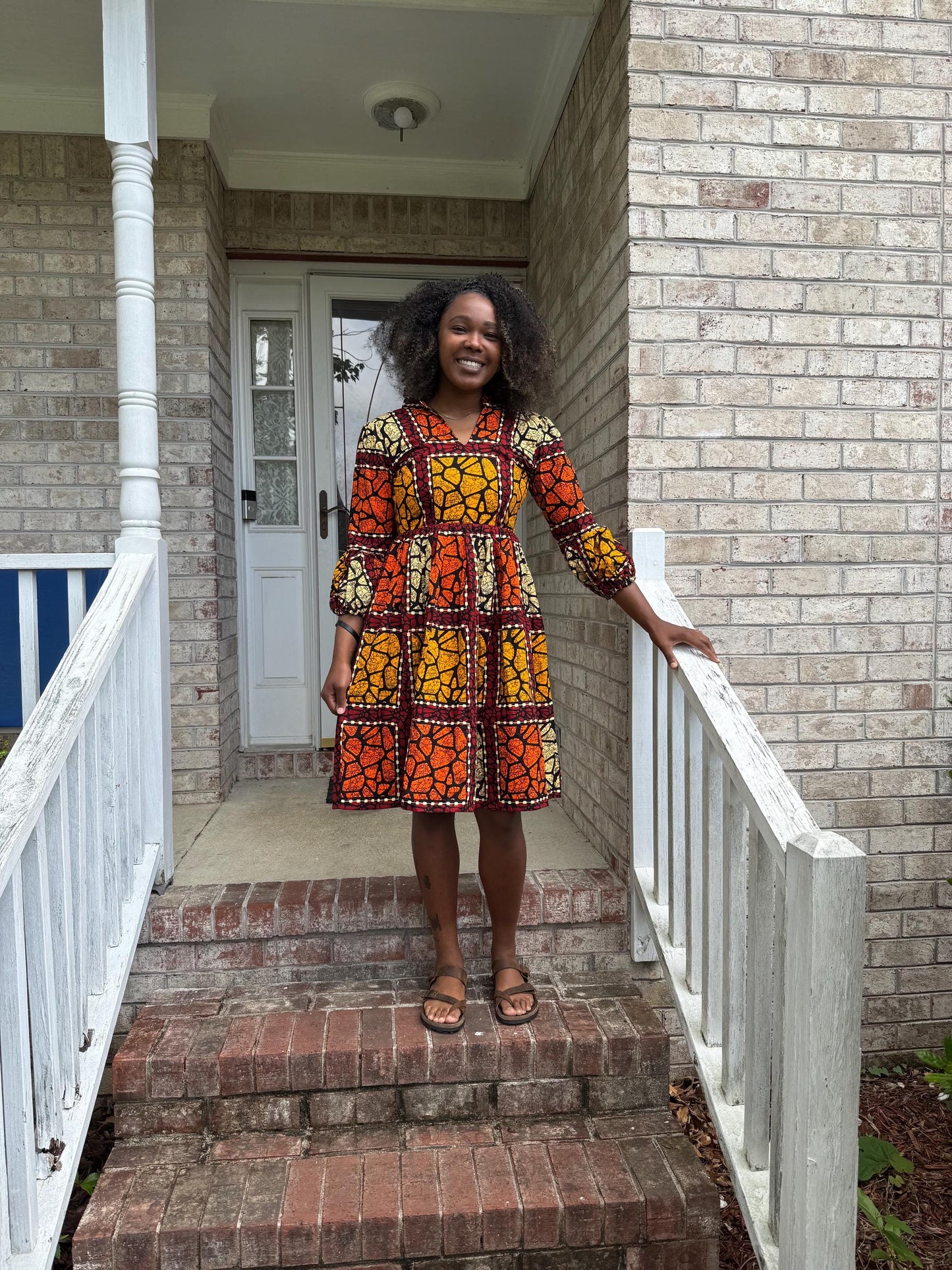 African Ankara Wax Print  Afro Tiara Dress Multicolored Dress