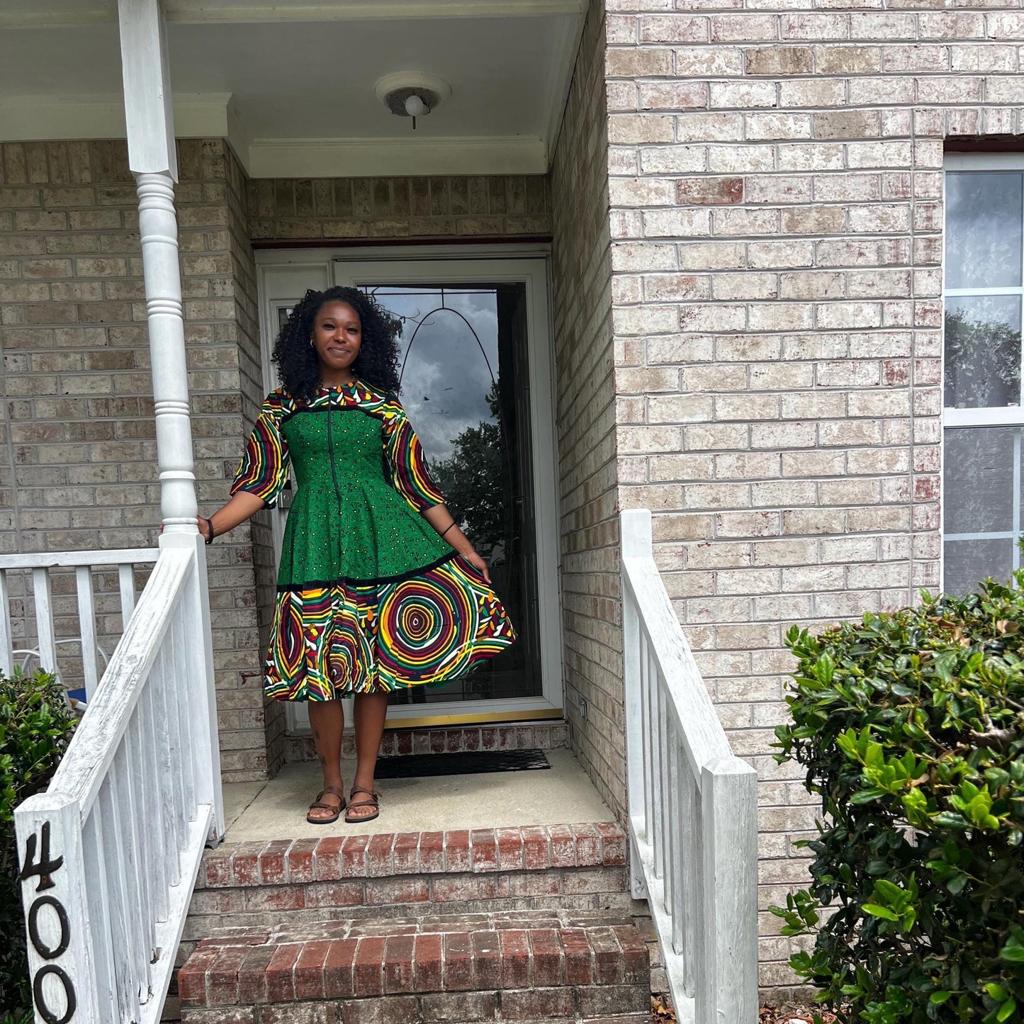 African Prints Ankara Afro Tallia Front Zip Flare Dress