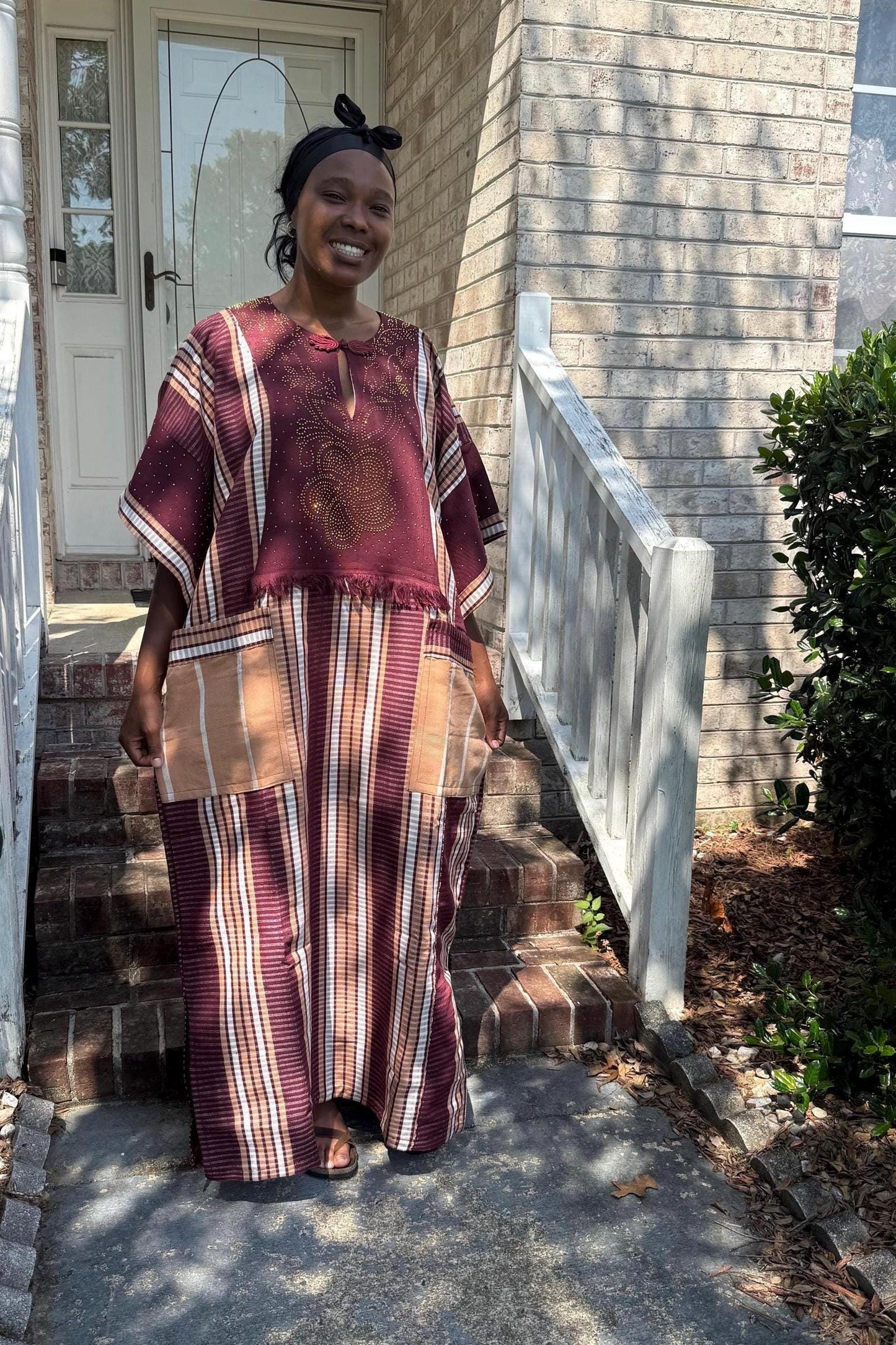Unique African Traditional Woven  Aso-Oke/Kente  Bubu Maxi Dress