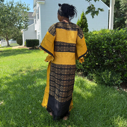 Special Occasions African Traditional Woven Aso-Oke/Kente Dress