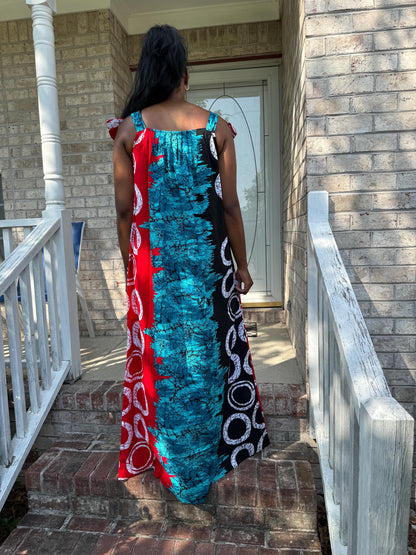 African Ankara Print  Spring Long Maxi Dress