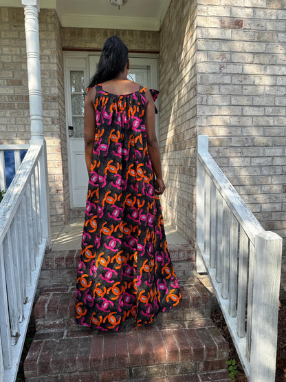 African Ankara Print  Spring Long Maxi Dress