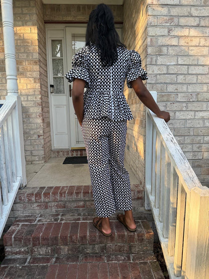 African Ankara Wax Print Women Capris 2p Pant Set Afro American Outfits