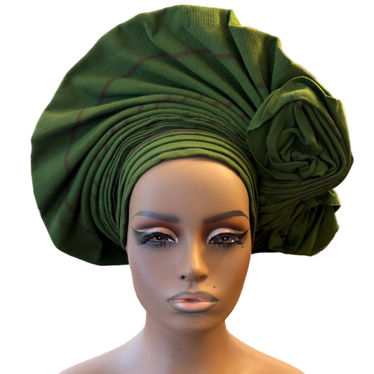 Auto Gele & Ipele 2p Set: Traditional Aso-Oke Bridal Headwear