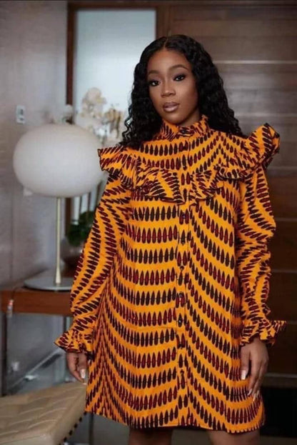 African Ankara Wax Print Sahara Everyday Dress