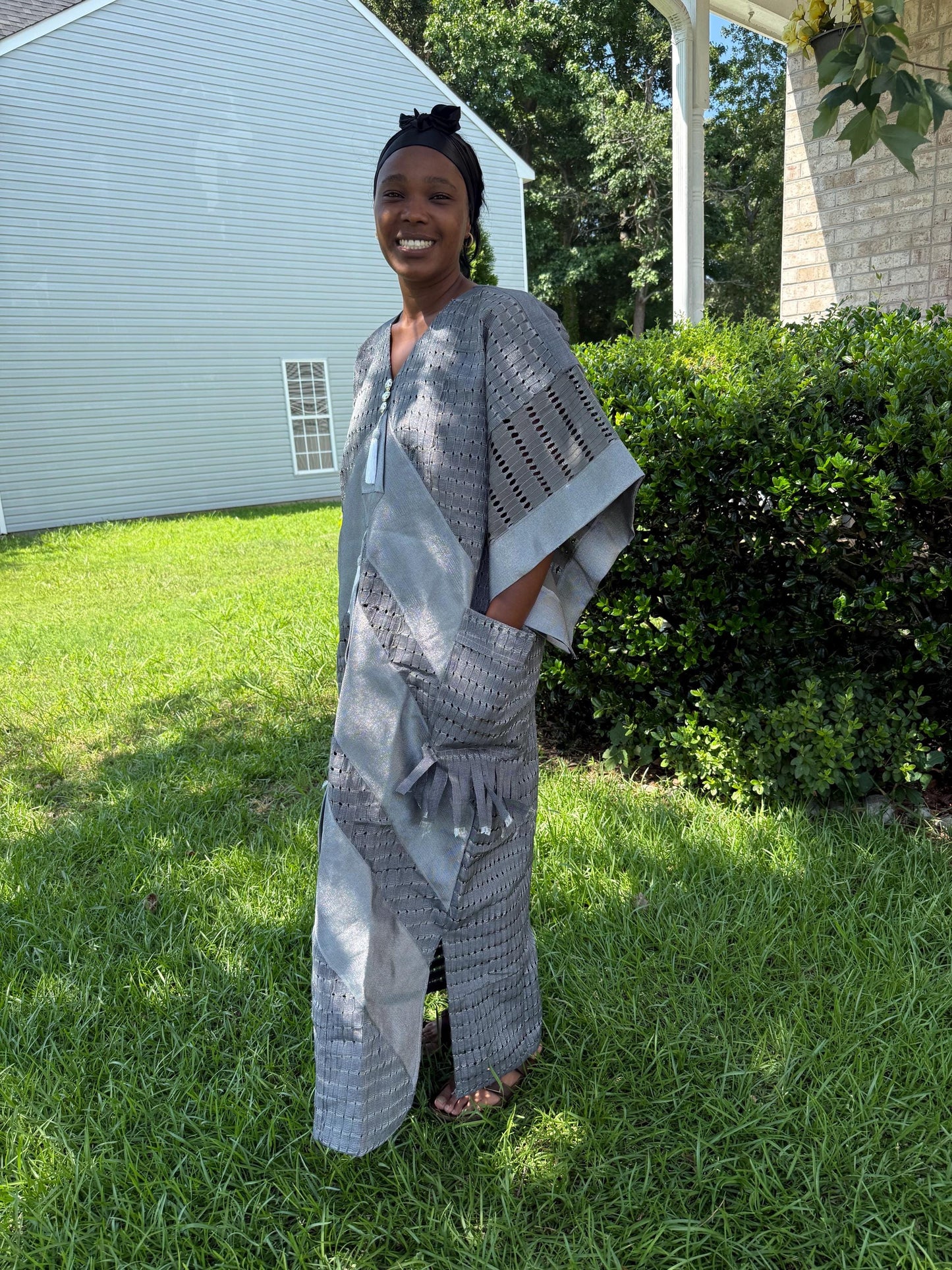 Unique African Traditional Woven  Aso-Oke/Kente  Bubu Maxi Dress