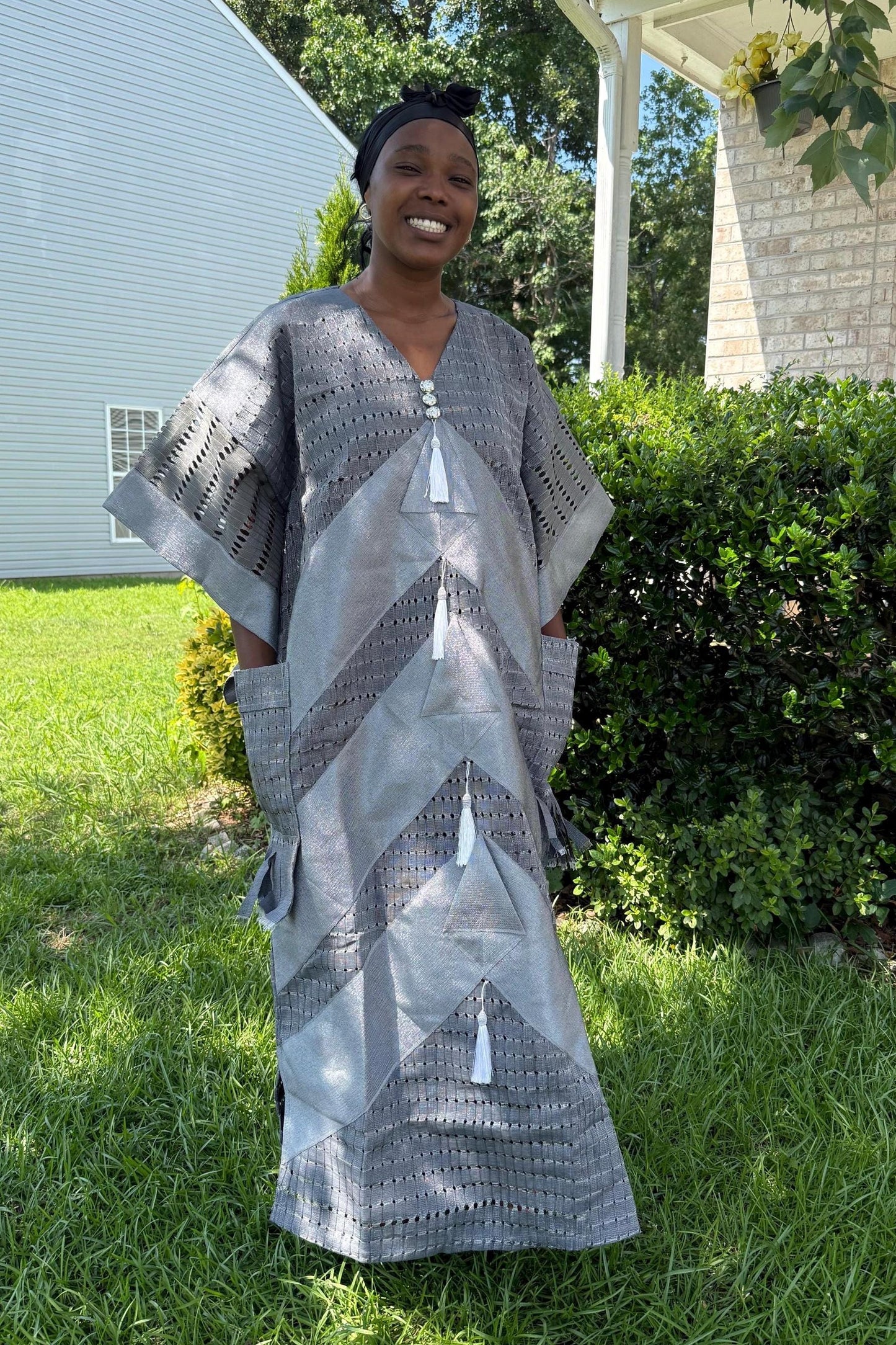 Unique African Traditional Woven  Aso-Oke/Kente  Bubu Maxi Dress