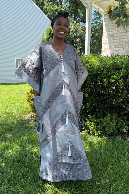 Unique African Traditional Woven  Aso-Oke/Kente  Bubu Maxi Dress