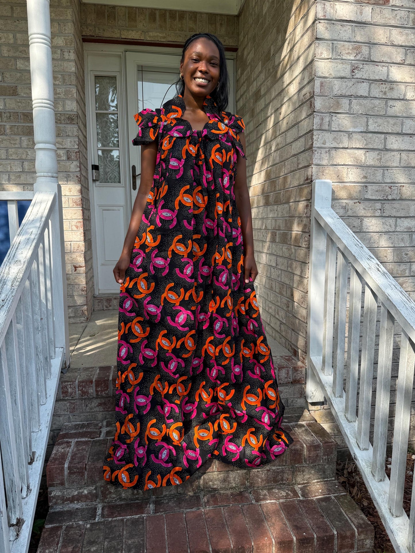 African Ankara Print  Spring Long Maxi Dress