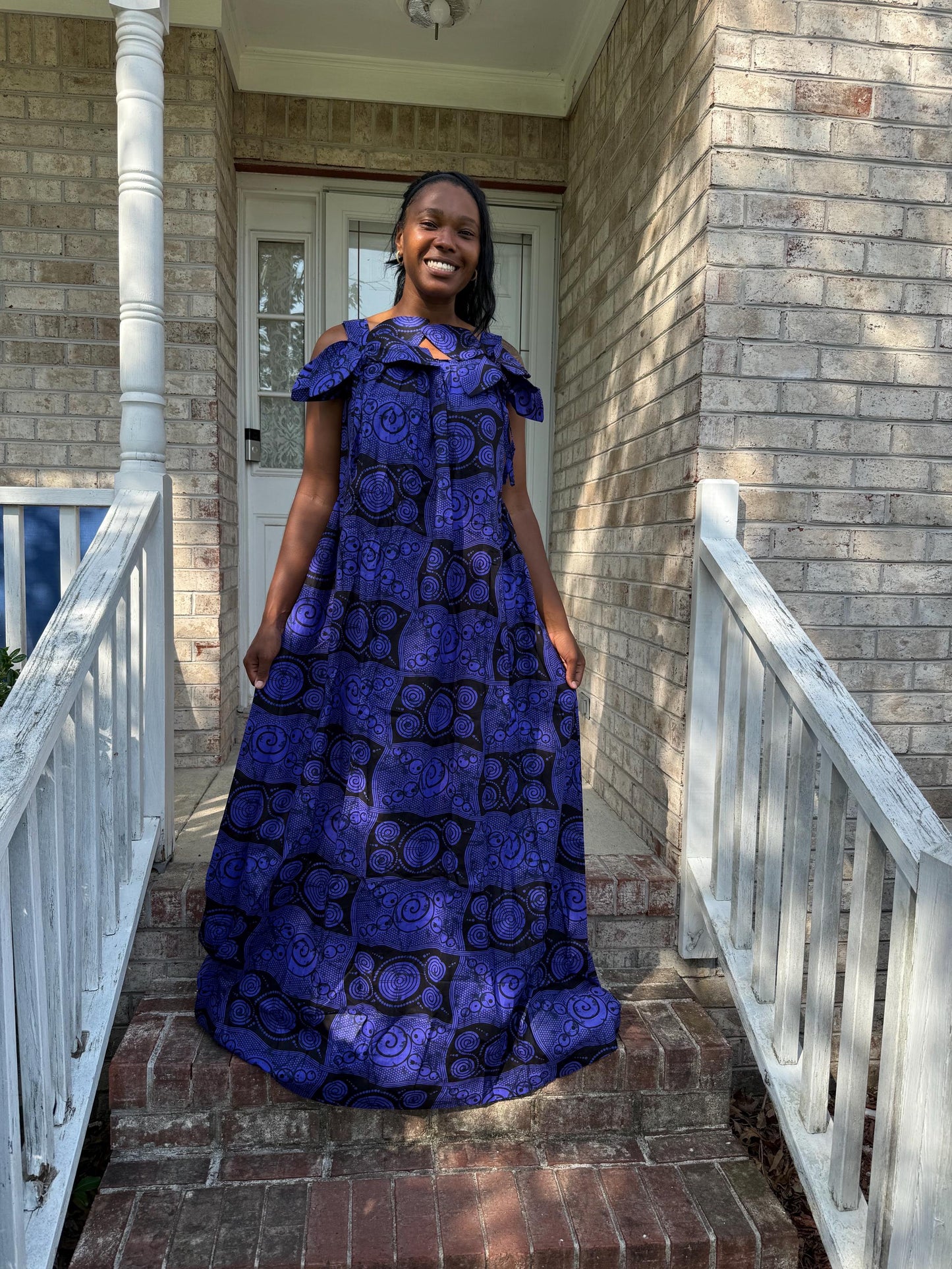 African Ankara Print  Spring Long Maxi Dress
