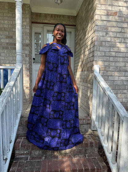 African Ankara Print  Spring Long Maxi Dress