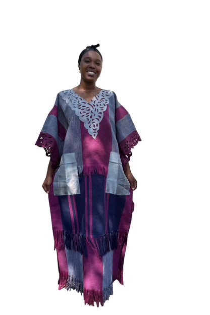 Unique African Traditional Woven  Aso-Oke/Kente  Bubu Maxi Dress