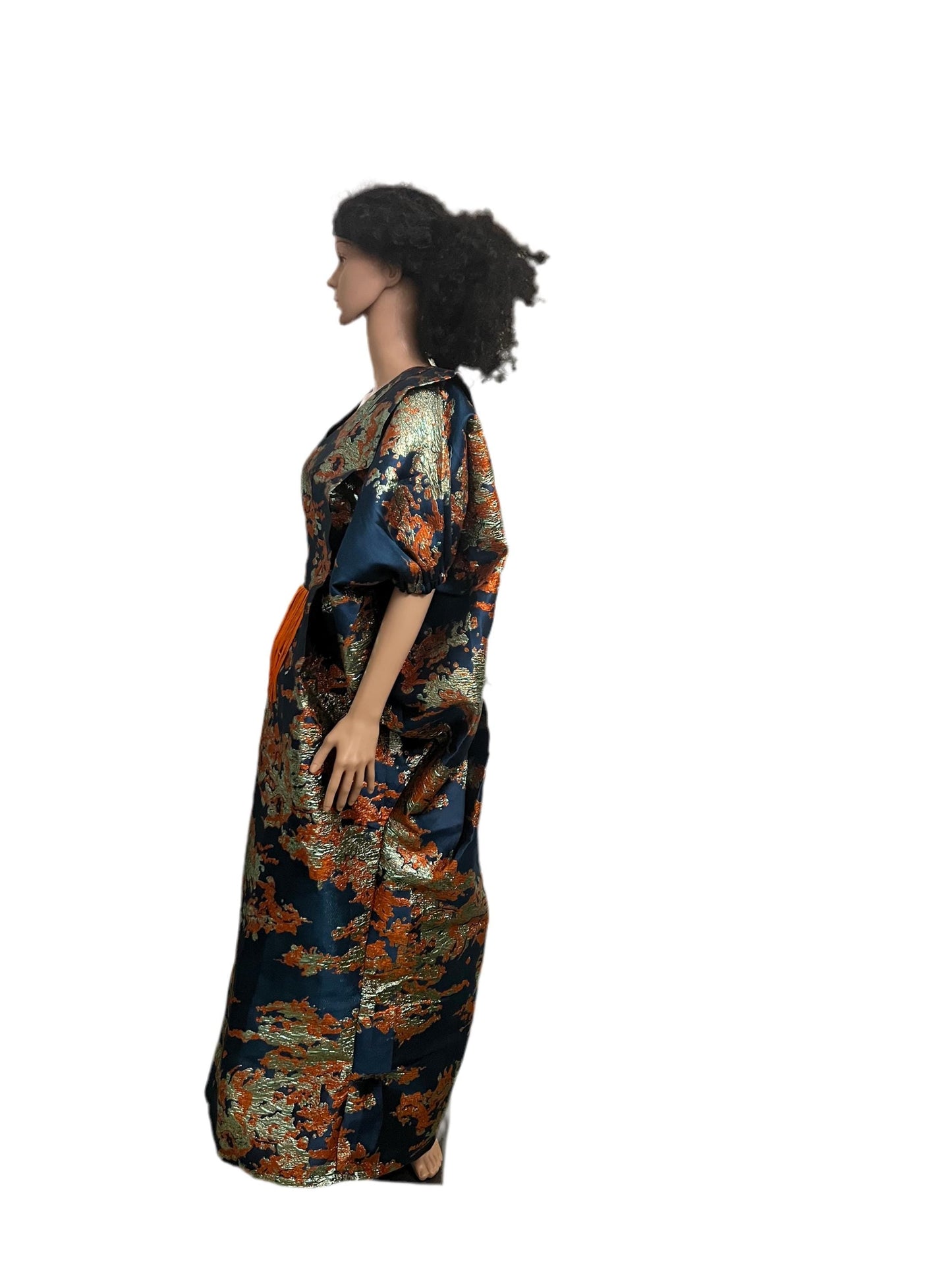 African Unique Damask Brocade Boubou/Maxi Dress Afro American Outfits