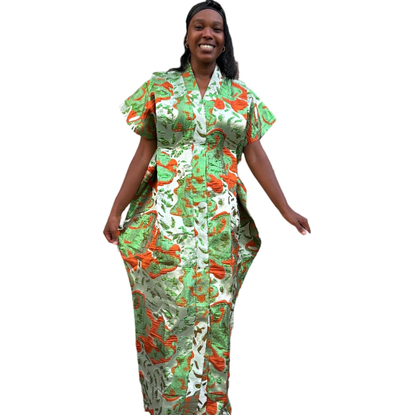 African Unique Rich Aunty Damask Brocade Boubou/Maxi Dress Buga Style