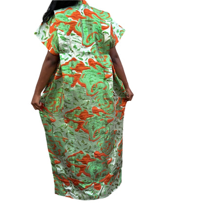 African Unique Rich Aunty Damask Brocade Boubou/Maxi Dress Buga Style